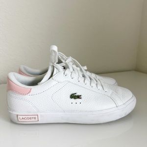 Lacoste Powercourt White/Pink Sneakers - Size 6.5